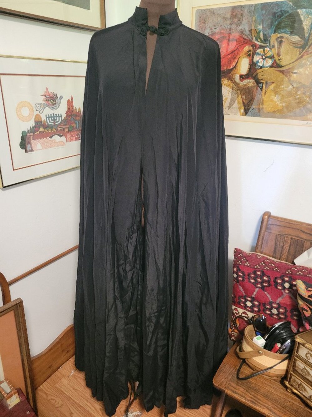 Black Full Length Cape for Costumes Heavy Polyester